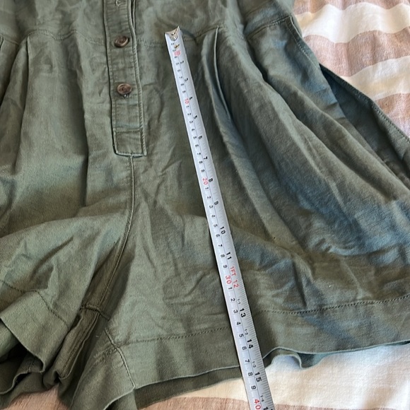 Gap Linen Cotton Romper Size Large Color Mesculen green - Picture 10 of 11